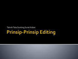 TTSK – Prinsip2 Editing - Ayo Menulis FISIP UAJY