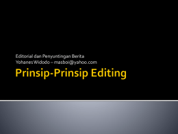 Prinsip-Prinsip Editing - Ayo Menulis FISIP UAJY