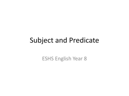 Subject and predicate PPP
