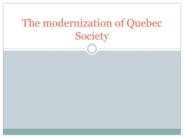 The modernization of Quebec Society