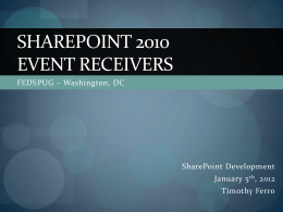 SharePoint 2010 event receivers