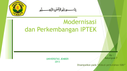 Modernisasi dan Perkembangan IPTEK