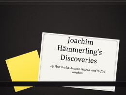 Hammerling`s Discoveries