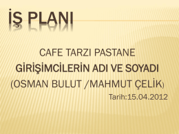 İŞ PLANI(cafe tarzı past