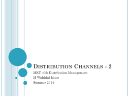 Lec 5 - MKT 405 Distribution Management