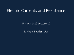 Electrical Resistance I