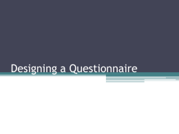 Designing a Questionnaire