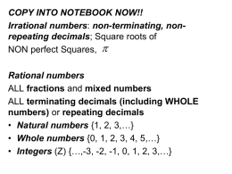 Irrational numbers