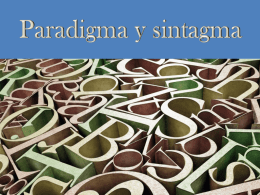 Paradigma y sintagma