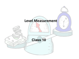Class 11 – Level measurement - UJ