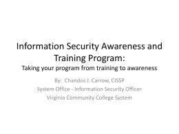 Information Security Awareness and Training Program: Taking your