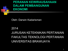 Peranan kewirausahaan dalam pembangunan