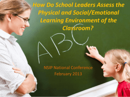 Assessing Learning Environments - National SAM Innovation Project
