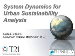 System Dynamics for Urban Sustainability Analysis, Mr