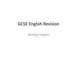 Writing triplets revision