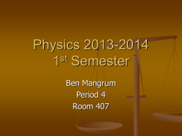 Physics 2008-2009 1st Semester
