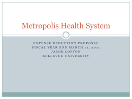 Metropolis Health System Budget Revision