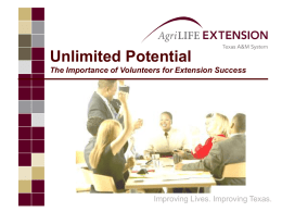Importance of Volunteers for Extension