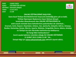Slayt 1 - Gano Excel Türkiye