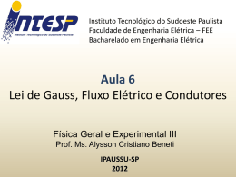F3 Aula 6 Lei de Gauss Fluxo Elétrico e Condutores