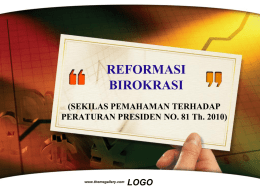 PEMAHAMAN PERPRES. No.81 Th. 2010