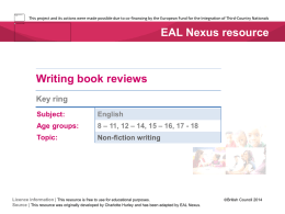 Book review key ring  - EAL Nexus
