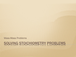 Solving Stoichiometry Problems