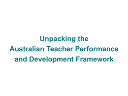 Unpacking the Framework - Australian Institute for Teaching and