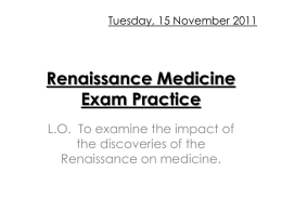 Renaissance Medicine Exam Practice