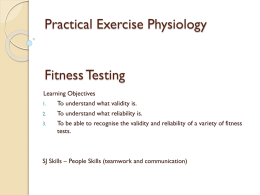 Fitness Testing - PE Course Specification