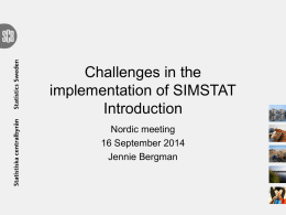 1.2 Challenges in the implementation of SIMSTAT introduction