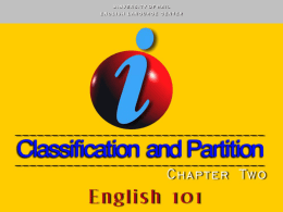 Classification and partition
