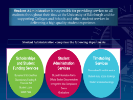 Student Administration - University of Edinburgh