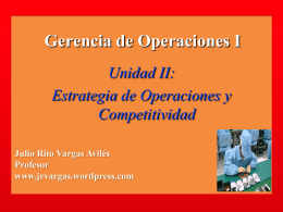 Unidad II Estrategia de Operaciones y Competitividad