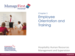 Chapter 3 Employee Orientation and Training