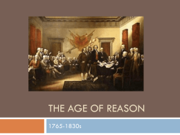 The Age of reason - Honors American Literature