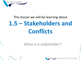 10 Stakeholder Conflicts