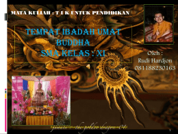 Peranan dan Fungsi Tempat Ibadah umat Buddha