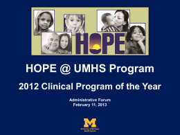 Hope Clinic @ UMHS