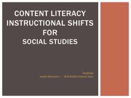 Content Literacy Instructional Shifts for Social Studies