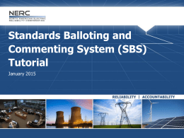 Standards Balloting and Commenting System (SBS) Tutorial