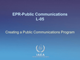 L-05 Creating a Public Communications Program