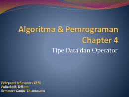 Algoritma & Pemrograman Chapter 4