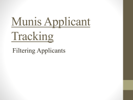 Munis Applicant Tracking