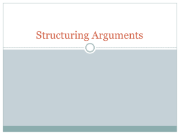 Structuring Arguments