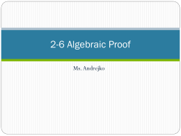 2-6 Algebraic Proof
