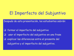 El Imperfecto del Subjuntivo