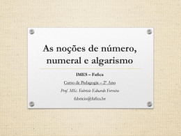 A noção de número, numeral e algarismo na Educação Infantil