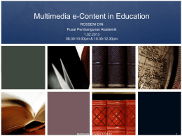 Multimedia Presentation - EDUCATIONAL TECHNOLOGY