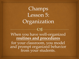 Champs Lesson 5